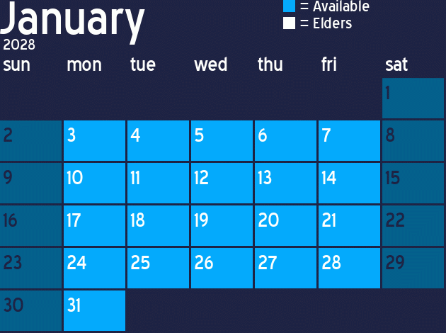 Missionary Dinner Calendar