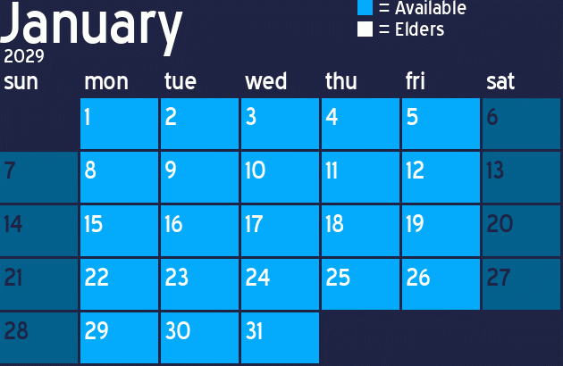 Missionary Dinner Calendar
