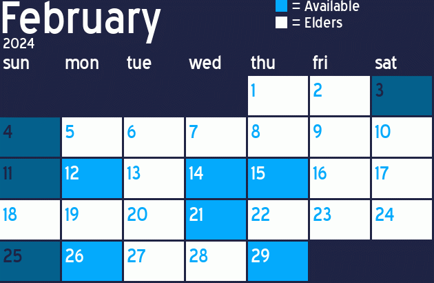 Missionary Dinner Calendar