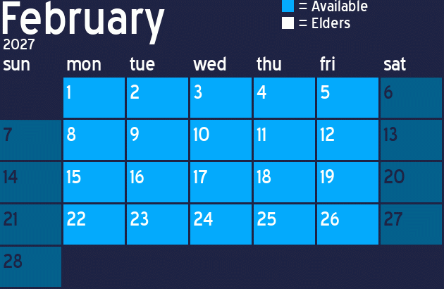 Missionary Dinner Calendar
