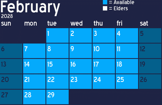 Missionary Dinner Calendar