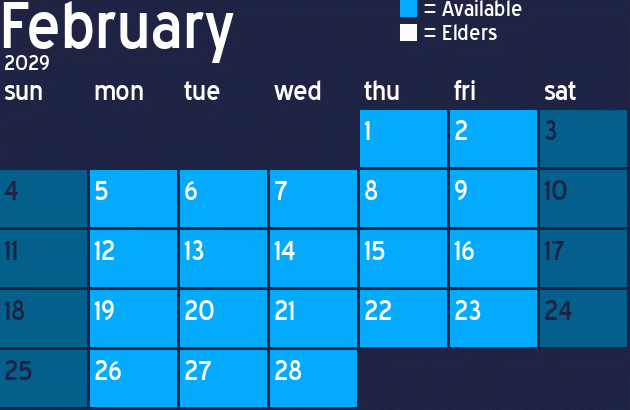 Missionary Dinner Calendar