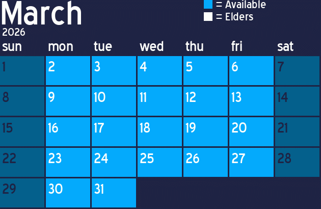 Missionary Dinner Calendar