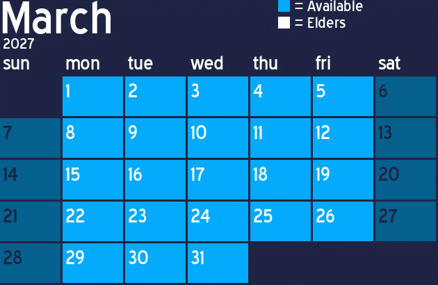 Missionary Dinner Calendar