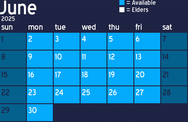 Missionary Dinner Calendar