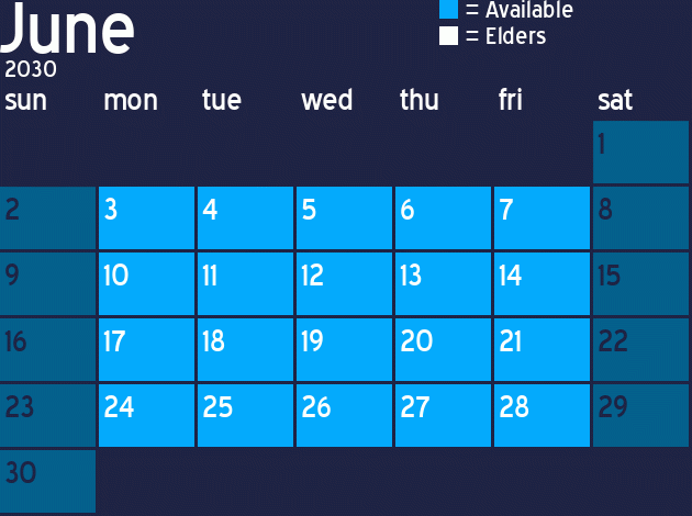 Missionary Dinner Calendar