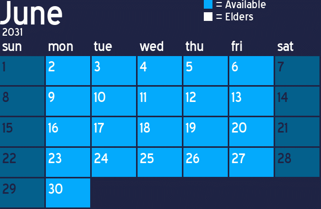 Missionary Dinner Calendar