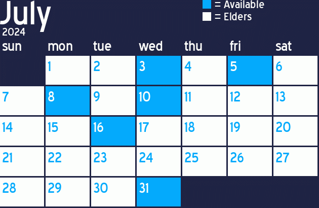 Missionary Dinner Calendar