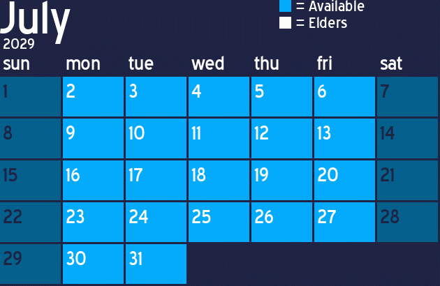 Missionary Dinner Calendar