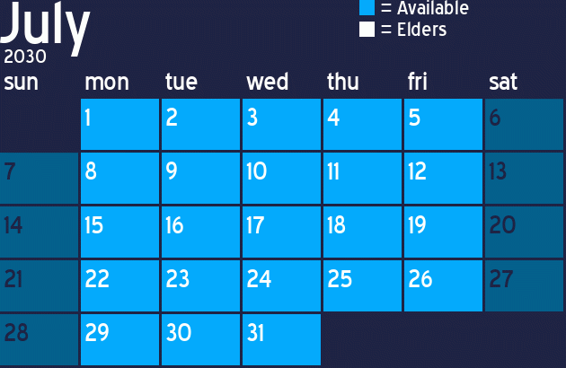 Missionary Dinner Calendar