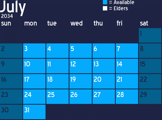 Missionary Dinner Calendar