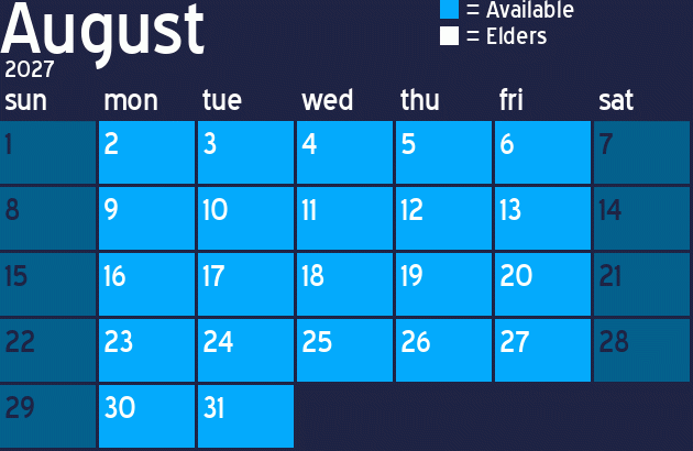 Missionary Dinner Calendar