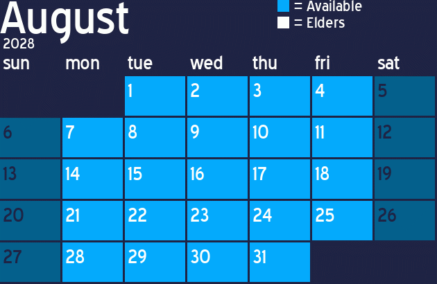 Missionary Dinner Calendar