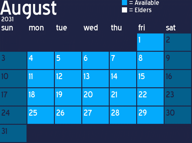 Missionary Dinner Calendar