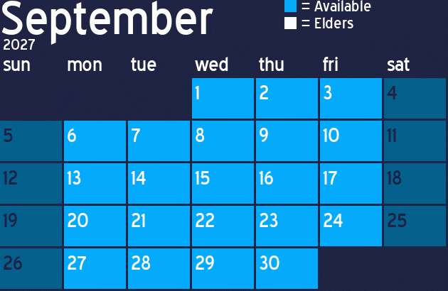 Missionary Dinner Calendar