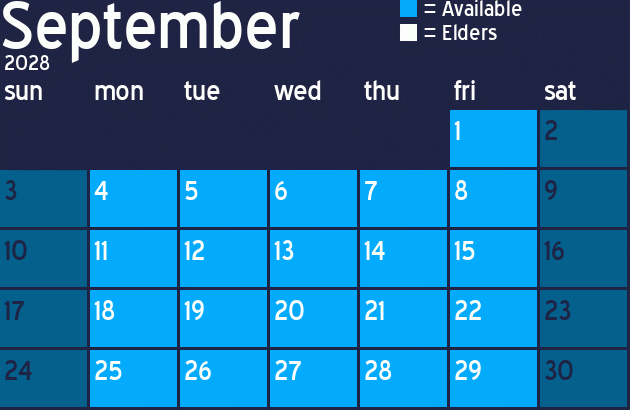 Missionary Dinner Calendar
