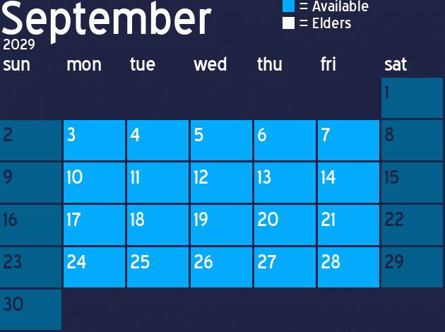 Missionary Dinner Calendar
