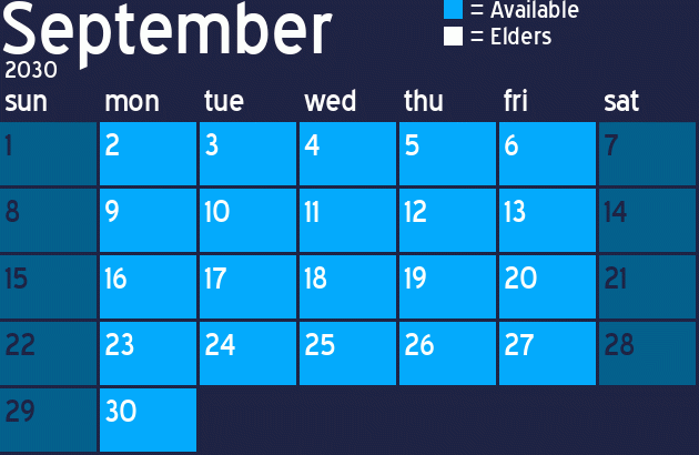 Missionary Dinner Calendar