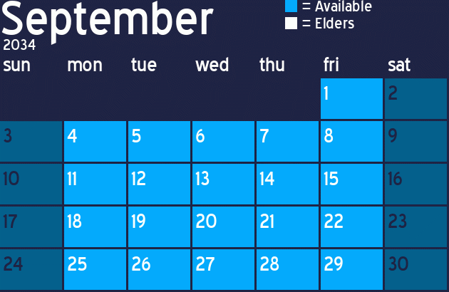 Missionary Dinner Calendar