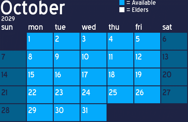 Missionary Dinner Calendar