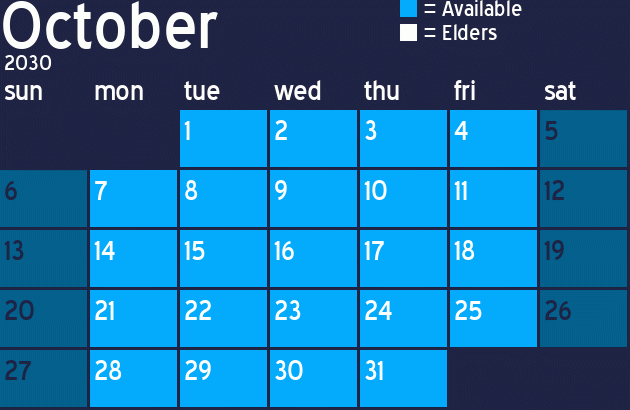 Missionary Dinner Calendar