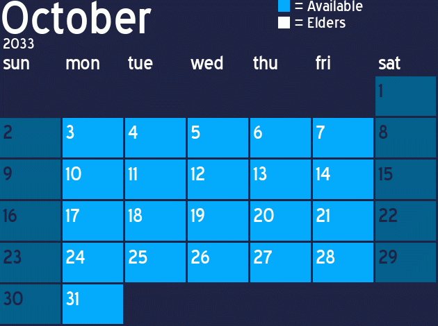 Missionary Dinner Calendar