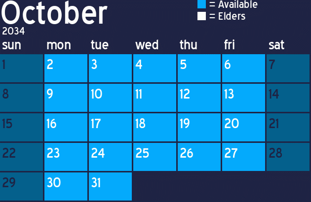 Missionary Dinner Calendar