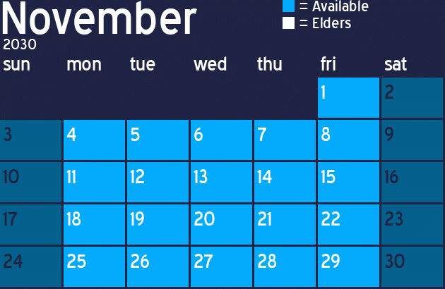 Missionary Dinner Calendar