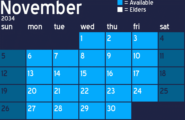 Missionary Dinner Calendar
