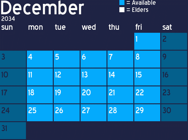 Missionary Dinner Calendar